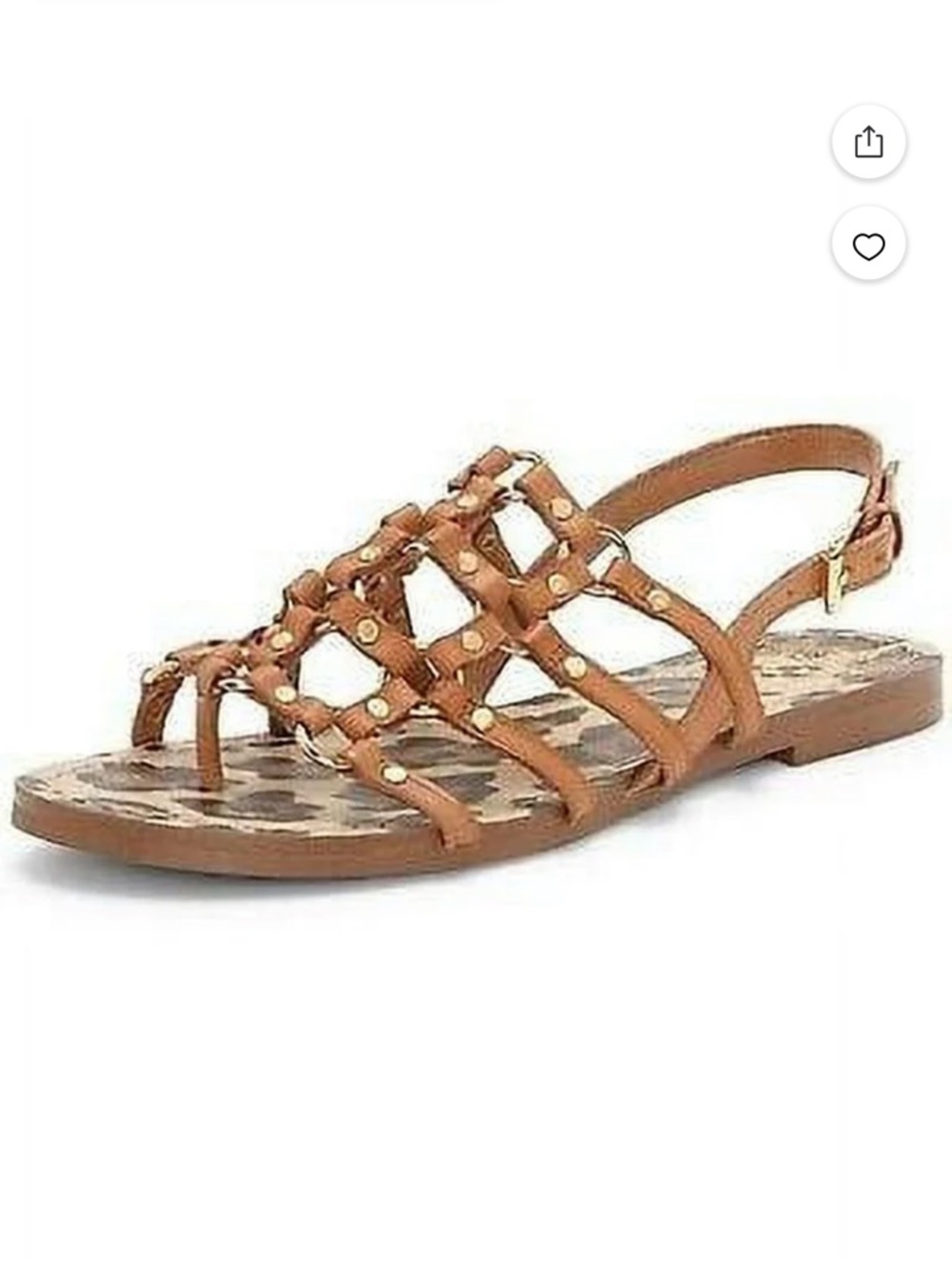 Vince Camuto Richinte Cage Flat Sandals Leopard Print Footbed size 8.5